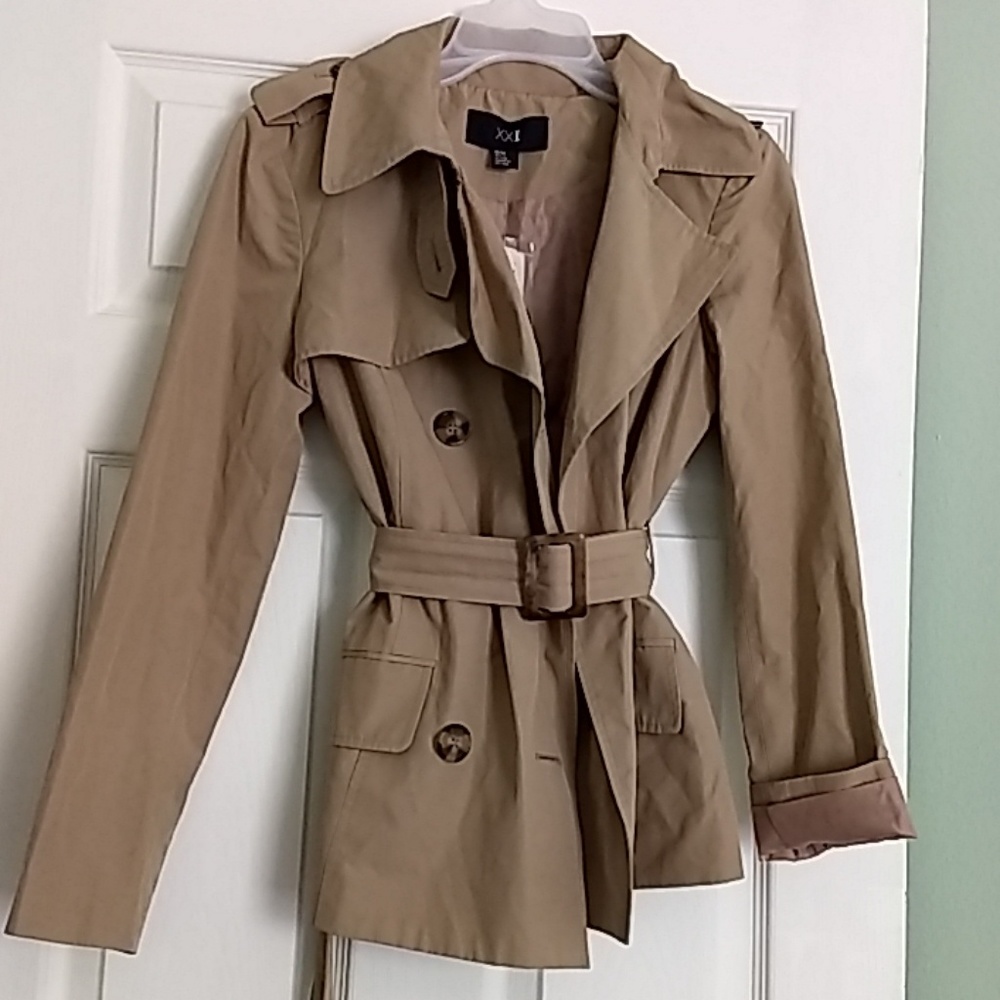 Beige trench coat